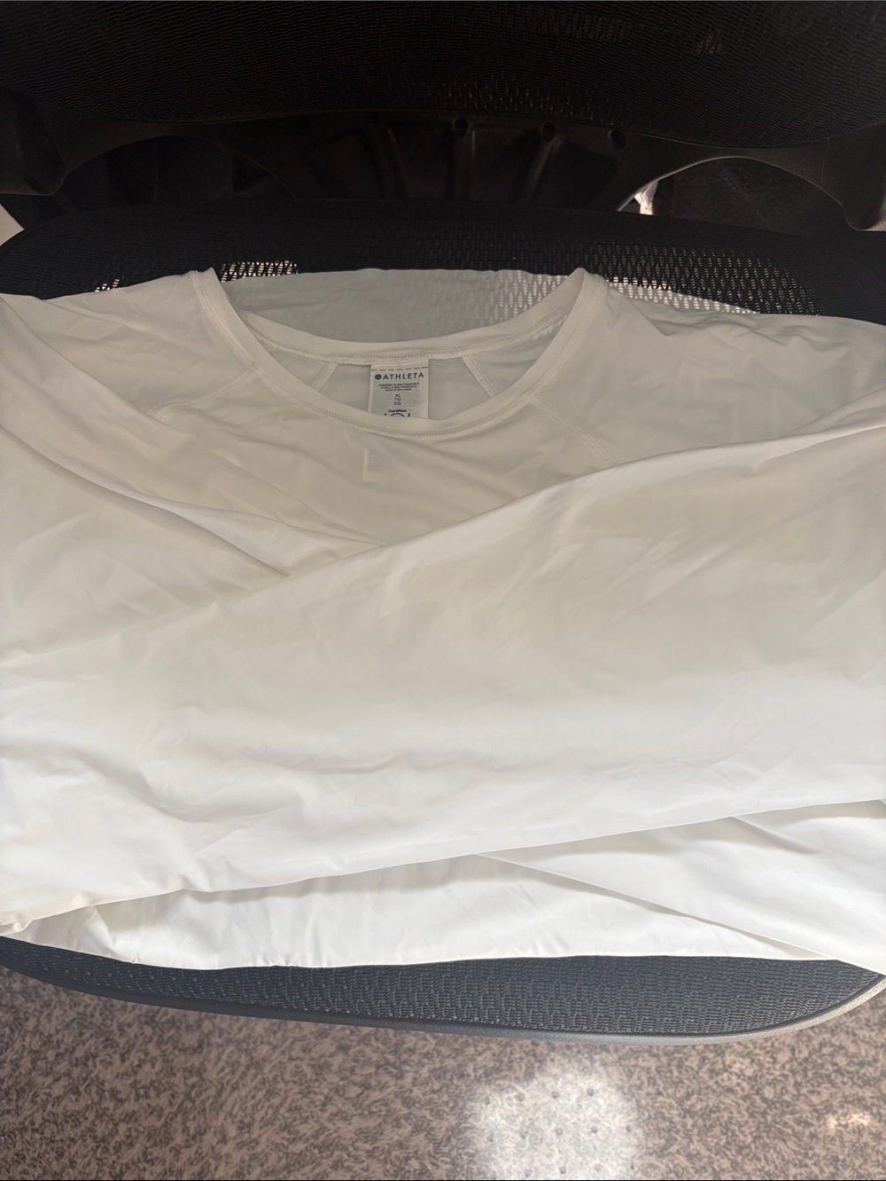 Athleta woman’s White Long Sleeve Performance Crew